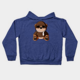 Aviator Teddy Bear Kids Hoodie